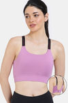 Zelocity Medium Impact Moisture Wicking Sports Bra with Removable Padding - Lavender Herb — thumbnail 1